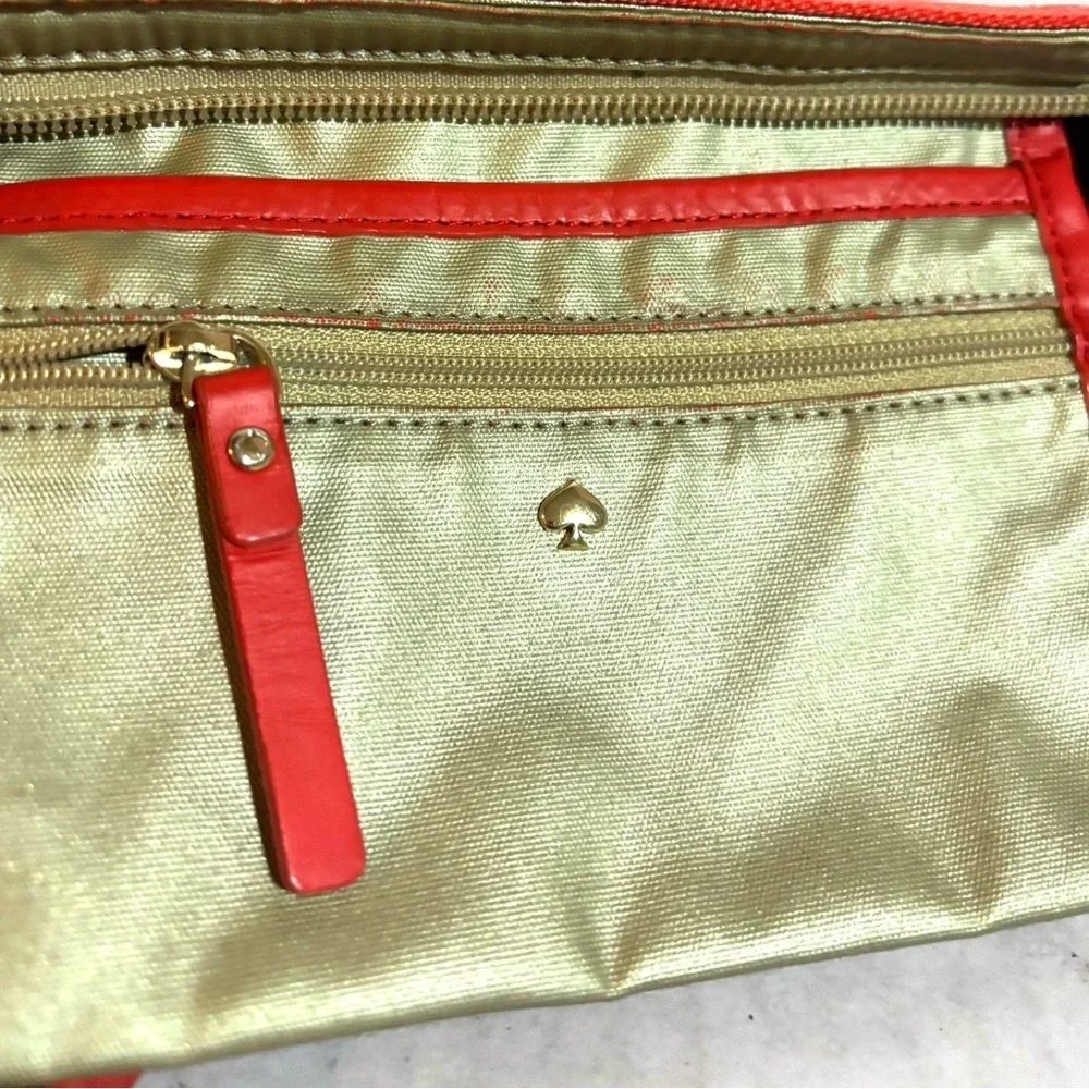 Kate spade orange & pink canvas crossbody handbag - Picture 6 of 11